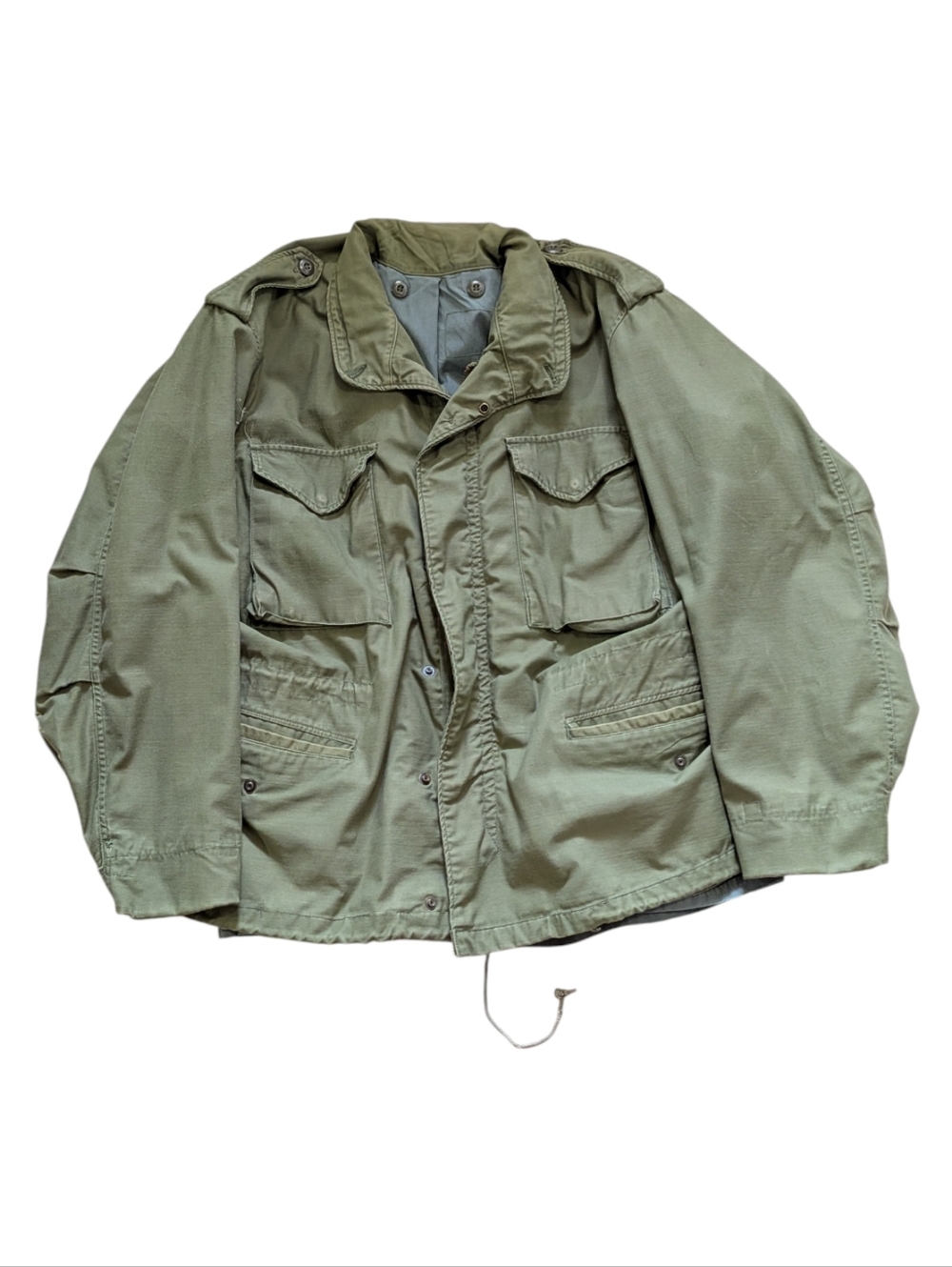 OG-107 M65 Jacket Field Coat Vietnam Era Men No Tag Scovill Zip Gray Liner Large